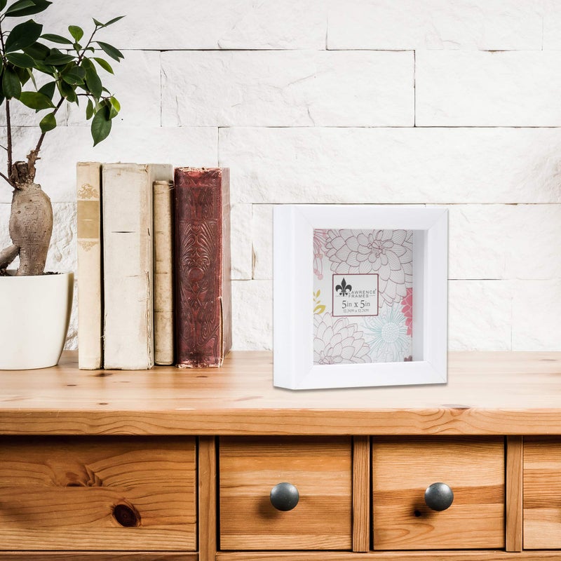 Lawrence Frames 785255 Shadow Box Frame, 5x5, White - Image 5